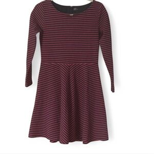 GAP Navy & Red Striped Long Sleeve Fit & Flare Dress - Size 4